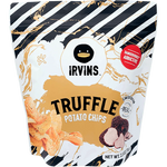 Irvins Truffle Potato Chips in a bowl, showcasing crispy, golden snacks with truffle flavor, popular Irvins confectionery snack.