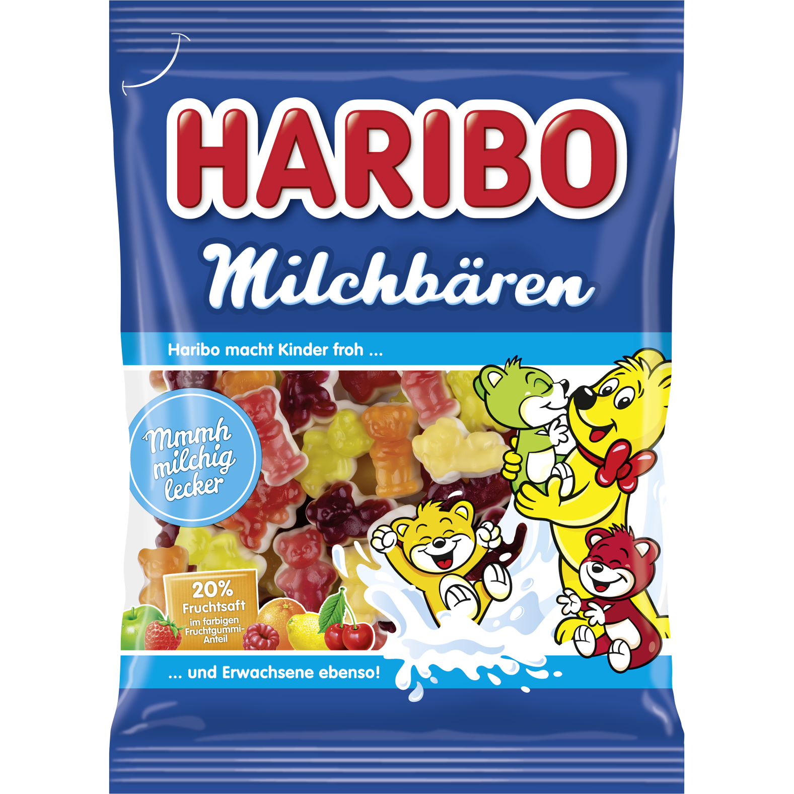 Haribo Milchbar confectionery snacks featuring soft milk-flavored chews in colorful packaging