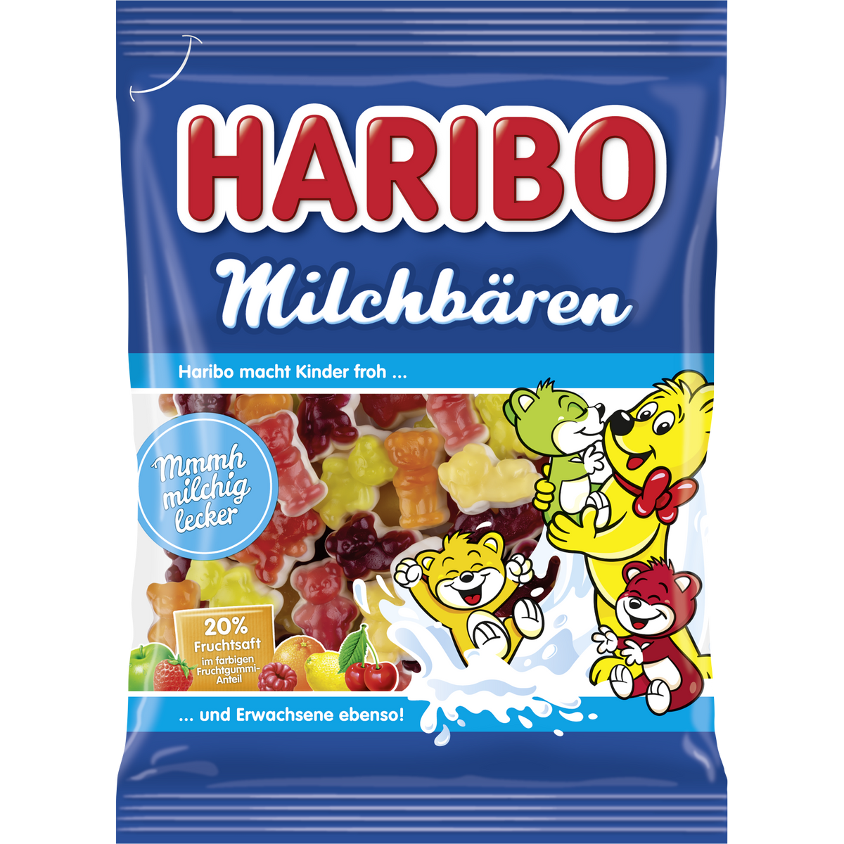 Haribo Milchbar confectionery snacks featuring soft milk-flavored chews in colorful packaging