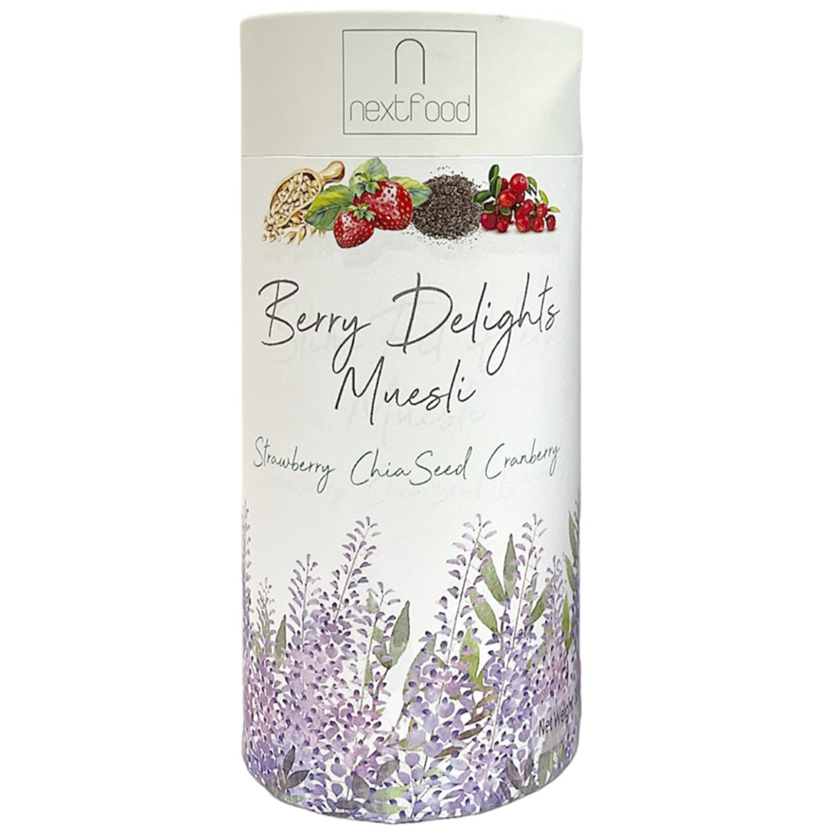 Nextfood Berry Delights in a clear container, showcasing a mix of vibrant fresh berries for healthy snacking.