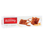Kambly Carre Aux Amandes almond-filled confectionery snack with a golden-brown exterior and almond pieces visible.