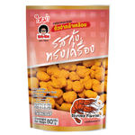Koh-Kae shrimp flavor coated broad beans, crunchy confectionery snack with spicy shrimp seasoning, in a colorful package