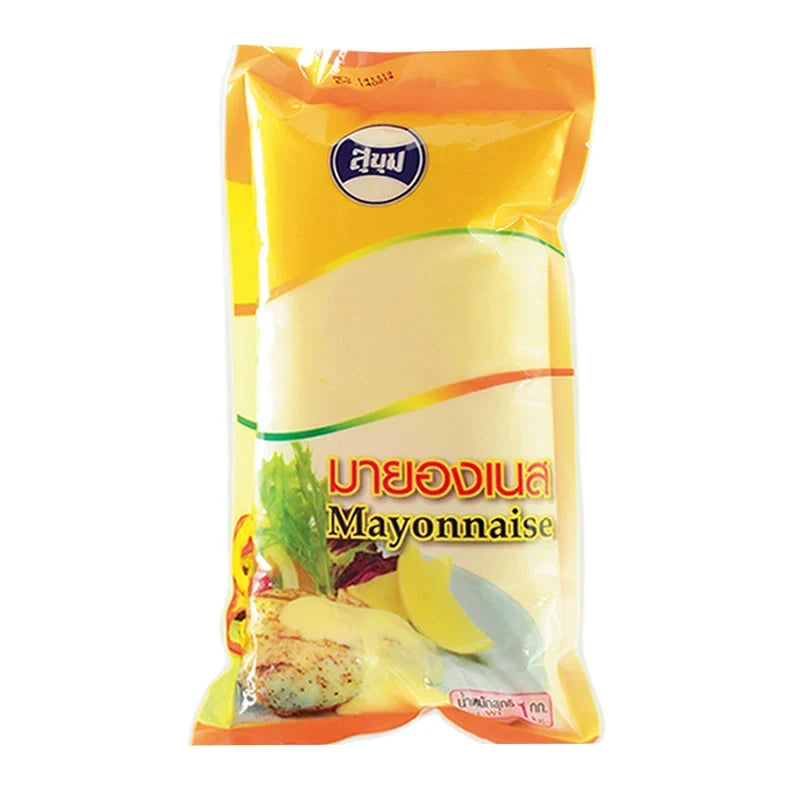 Sukhum Mayonnaise 1kg jar, dry grocery product from the SUKHUM brand, featuring a white mayonnaise jar with a label and cap.