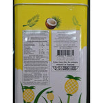 KILIN Kilin Biscuits in pineapple cream flavor, 400g tin, stacked with three tins, showing colorful packaging and biscuits inside.