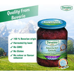 Develey Red Cabbage in a 680g jar, ready for use in dry grocery or cooking recipes.
