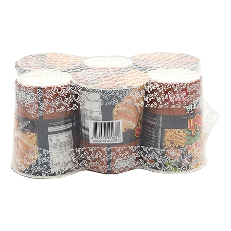 Mama Pa-Lo Duck Cup 60g x6 pack of dried duck snack cups from MAMA, shown in a clear image of the product packaging.