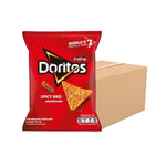 Pack of 24 Doritos Spicy BBQ snack bags, 50g each, featuring crispy tortilla chips with spicy BBQ flavor.