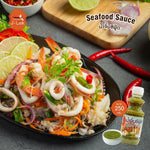 J-lek Jae Lek Seafood Sauce in a 250g plastic bottle, popular dry grocery product with a textured label and cap.