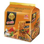 YUMYUM Seafood Pad Char instant noodles in 75g packs, dry grocery product featuring seafood flavor and vibrant packaging.