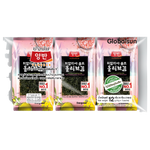 Yangban seasoned laver snacks with olive oil and Himalayan salt, featuring crispy, seasoned seaweed sheets for a savory treat.
