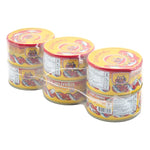 Three Lady Cooks Mackerel in Tomato Sauce 190g can, displayed in a six-pack, ready for cooking or serving.