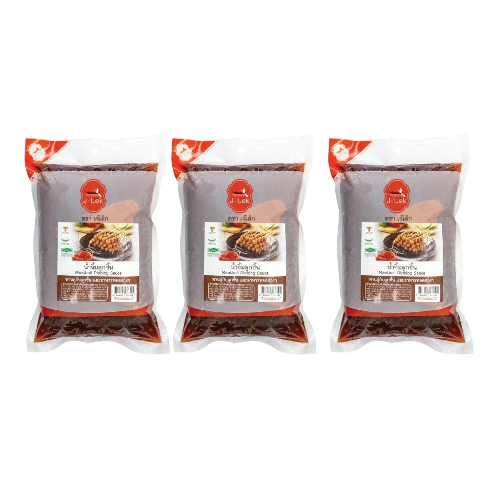 J-LEK Meatball Dipping Sauce packet, 000g, dry grocery product with a label showing sauce flavor and brand logo.