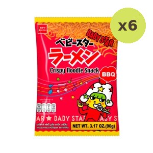 Baby Star Crispy Noodle Snack Bbq 90 g – 6 Packs