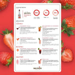 Bottle of Monin Strawberry Fruitmix syrup in 1000ml bottle, ideal for adding strawberry flavor to beverages and desserts.