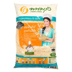 Panomrung Jasmine Rice 100% dry grocery, 5kg bag showing white jasmine rice grains in a bulk package