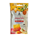 Chada Theppakdee Honey Candy, dry grocery snack with golden honey candy pieces in a clear bag, showcasing their glossy texture.