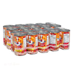 Cans of Super C Chef Sardines in Spicy Sauce, 155g each, arranged in a display for dry grocery shopping.