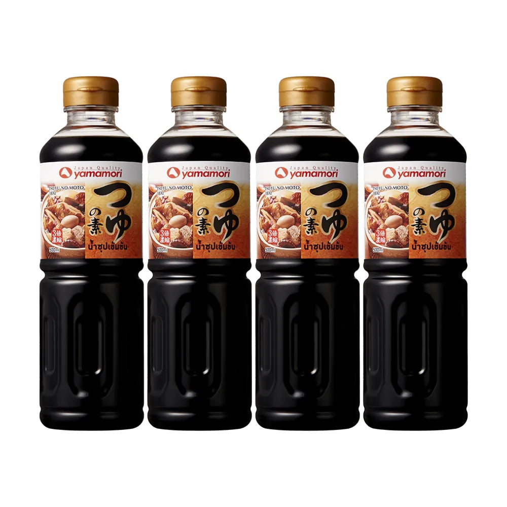 Yamamori Triple Strength Concentrated Soup Oden 500ml bottle, Japanese dry grocery, rich flavor, ideal for hot pot dishes.
