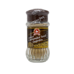 Nguan Soon coriander seed powder in a clear container, showcasing the finely ground spice for cooking and seasoning.