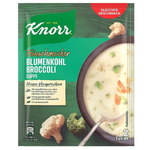 Creamy Blumnkohl cauliflower broccoli soup in a bowl, showcasing a smooth, light-colored soup with fresh vegetable garnish.
