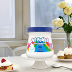 Kraft Jet Puffed Marshmallow Creme spread on a spoon, creamy confectionery snack with fluffy marshmallow texture
