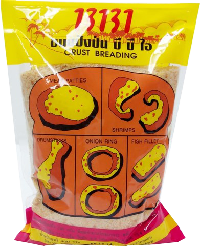 Bbi Crust Breading in a package, ready for cooking, featuring golden-brown breaded coating for crispy meals.