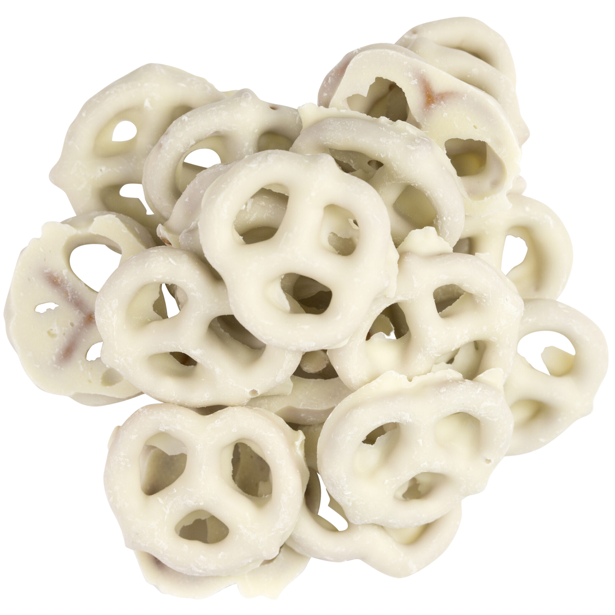 Sunridge Farms Organic Greek Yogurt Pretzels, confectionery snacks with crunchy pretzels coated in Greek yogurt flavor.