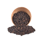 ARO Black Pepper 500g jar, showing fresh black peppercorns in a clear container, ideal for cooking and seasoning.