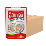 Chalarkngurn Oyster Sauce 1kg jar, part of a 12-pack, in a clear plastic bottle with a red cap, ideal for Asian cooking.
