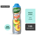 Teisseire Peach flavored syrup in a 600ml bottle, sugar-free formula, perfect for adding peach flavor to drinks and desserts.