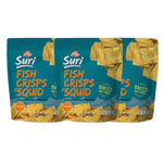 Chaolay Fish Crisps with Squid, 100g packs, savory seafood snack with crispy texture, ideal for connoisseurs of fish snacks.