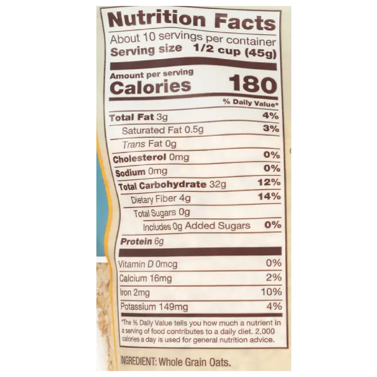 Bob's Red Mill quick cooking rolled oats in a grocery package, ready for breakfast or baking.