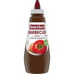 Bottle of Masterfoods Barbeque Sauce with a red cap and label, showing the rich, smoky sauce inside.