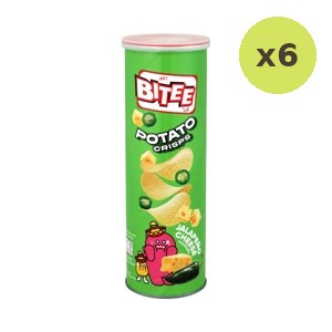 Bitee Potato Chips Jalapeno Cheese Flavour 100 g – 6 Packs