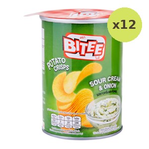 Bitee Potato Chips Sour Cream And Onion Flavor 42 g – 12 Packs