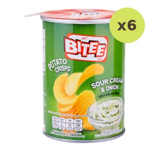 Bitee Potato Chips Sour Cream And Onion Flavor 42 g – 6 Packs