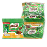 MILO Nuggets Hanging snack pack, 15g x12, colorful cereal treats in a transparent bag with hanging hook, ideal for snacking and confectionery.