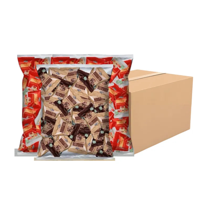 Nezline Nesline Nougatto nougat snacks with Oreo cookies and chewy confectionery treats in colorful packaging.