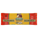 San Remo Egg Pasta in a package, showcasing the fresh, golden pasta with a textured surface, ideal for Italian recipes.