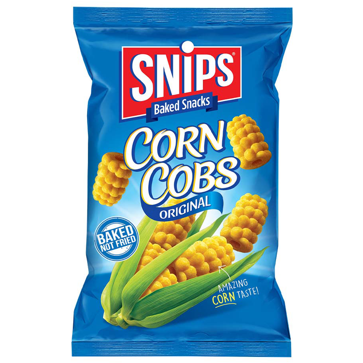 Snips Original Corn Cobs confectionery snacks with colorful candy-coated corn-shaped treats.