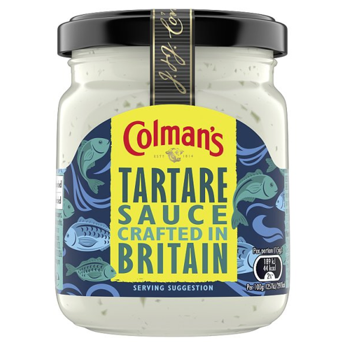 Bottle of Colman's Tartare Sauce with creamy texture and tart flavor, ideal for seafood and sandwiches.