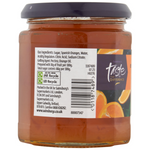 Sainsbury's Taste The Difference bitter Seville orange marmalade jar with orange slices and spread on toast