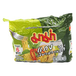 Mama Instant Noodles Chicken Green Curry flavor, 55g x6 pack, dry grocery product with flavorful noodle bowls.