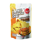 O-YUA Fish Skin Crispy Fried Salmon Crab Curry Salted Egg snack in 72g package, showcasing the crunchy fish skin snack with seasoning.