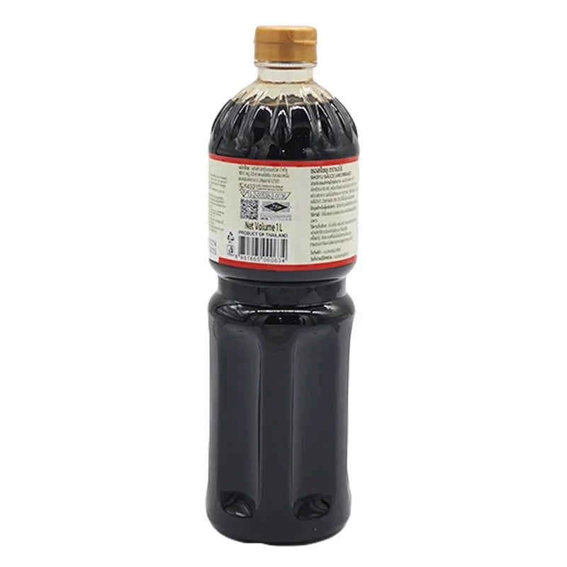 Aro Shoyu soy sauce bottle, 1L, in a clear plastic container, typical for dry grocery soy sauce packaging.