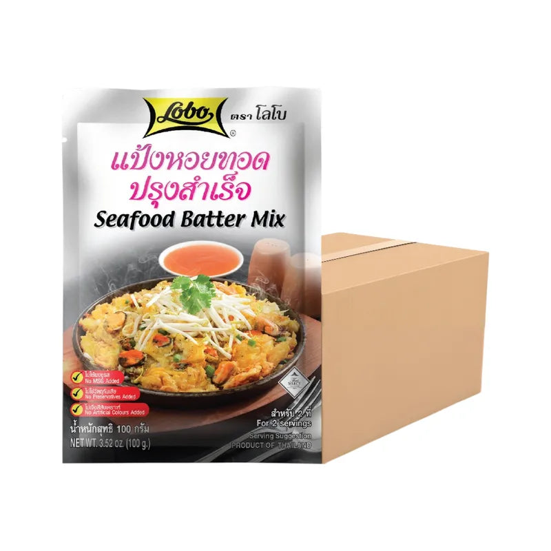 Lobo Ready-made Fried Oyster Flour 100g package, dry grocery product with a clear view of the branded packaging.