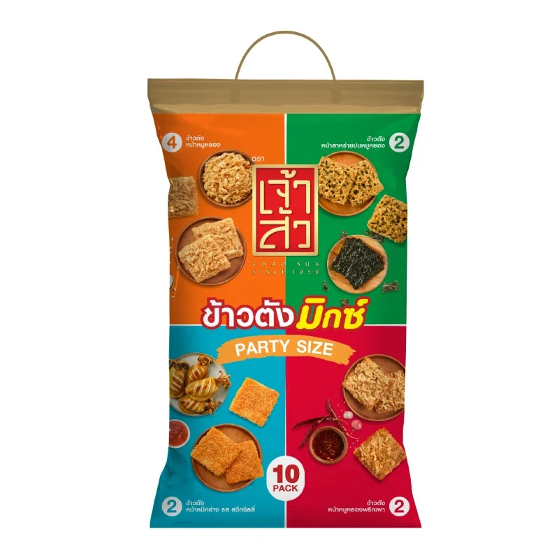 Chaosua Rice Cracker Mix Party 30g, dry snack assortment with crispy rice crackers in colorful packaging.