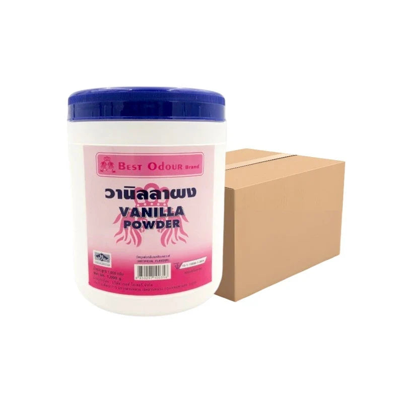 Uncle Barns Whole Vanilla Powder in 1000g container, dry grocery product with vanilla powder visible in a clear jar.
