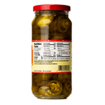 Canned Mezzetta deli sliced hot jalapeno peppers in a jar, showing vibrant green peppers sliced for spicy flavor.