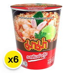 MAMA Mama Cup Instant Noodles Tom Yum Kung 60g, dry grocery product with spicy shrimp flavor noodles in a cup.